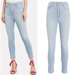 Veronica Beard Debbie Everest Light Wash High Rise Skinny Button Fly Jeans 27